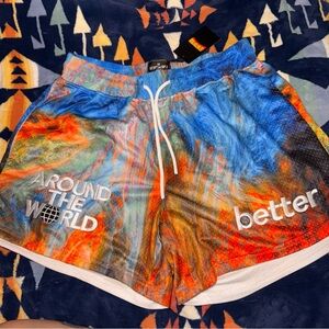 The Get Better Today Brand Shorts Mens Large Drawstring Embroidered Logo Gym